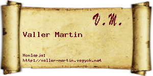 Valler Martin névjegykártya
